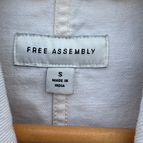 Free Assembly Canvas Pea Coat Small Natural Tan Cotton Double Breasted - Picture 10 of 12